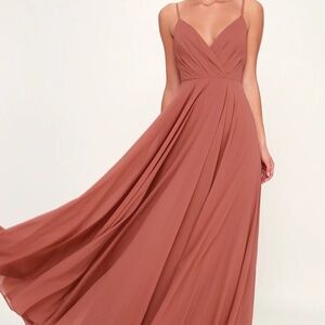 Lulus All About Love Rusty Rose Maxi Dress NEVER WORN